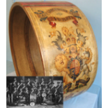 WW1 Large Kings Crown Hand Painted Military Band Bass Drum To The East Lancashire 'Old Pals'