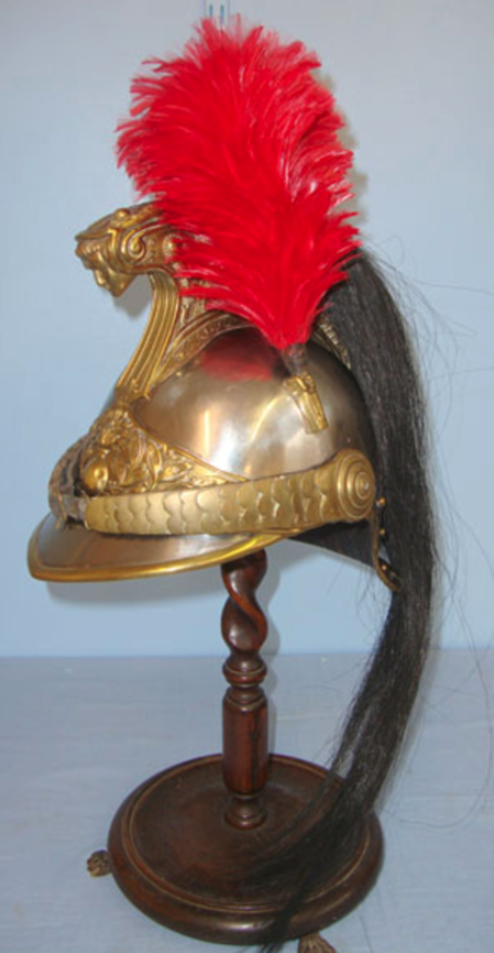 French Model 1882, WW1 Era Cuirassier Cavalry Regiment Helmet With Plume & Horse Hair Mane