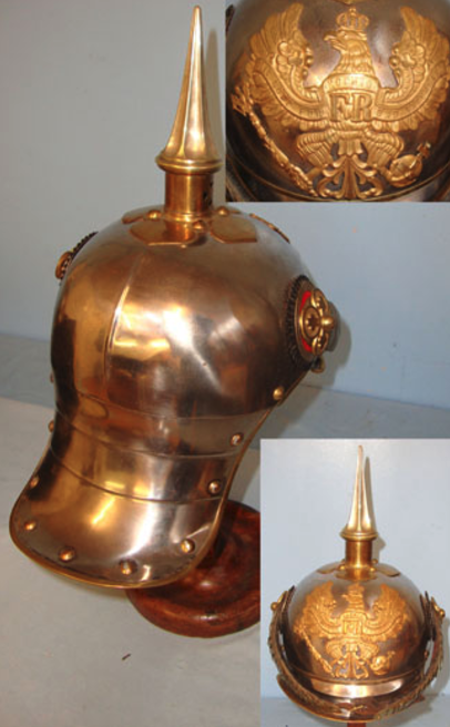 RARE, Original, WW1 Era, Prussian Cuirassiers Cavalry Officer's Steel & Brass Helmet - Image 2 of 3