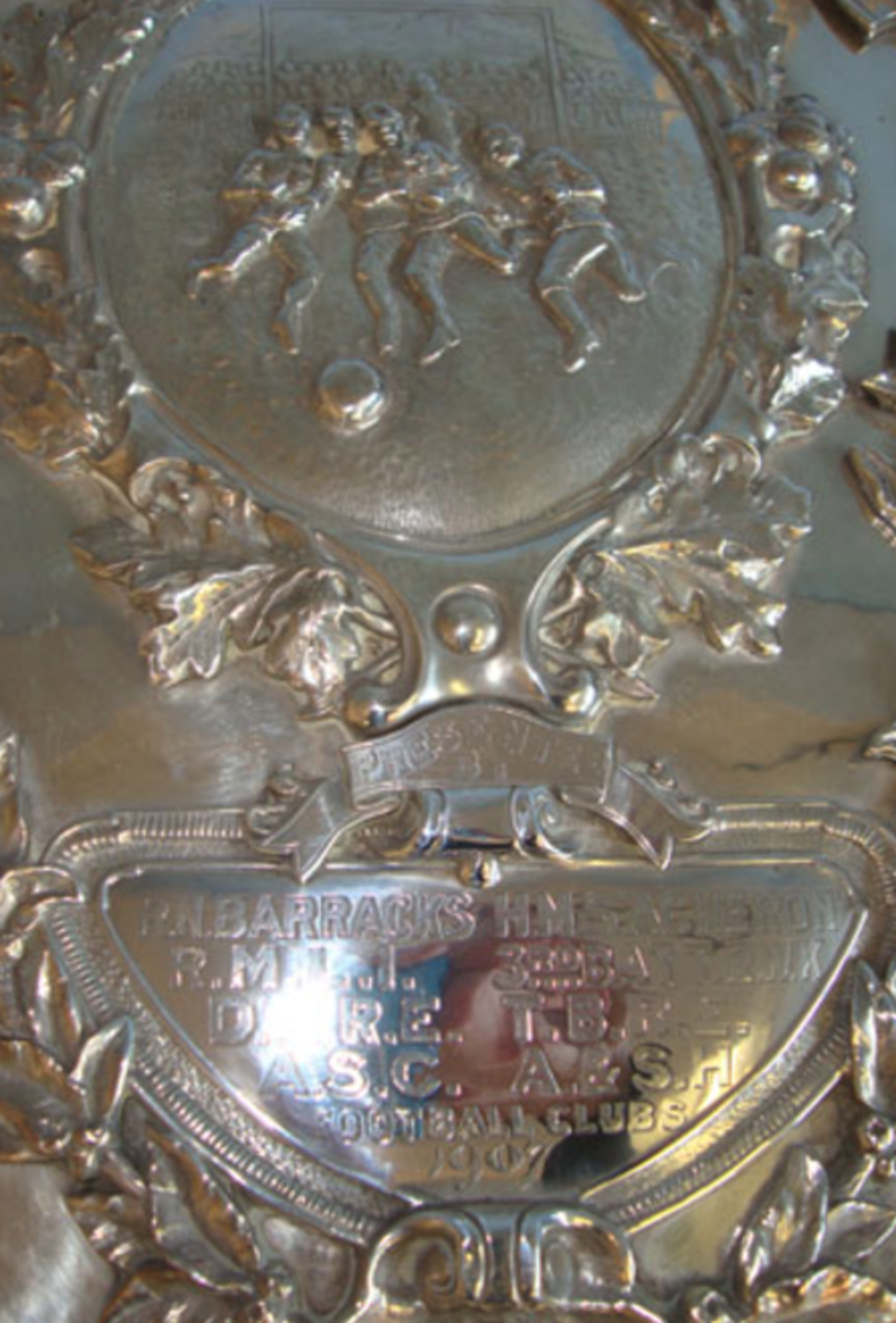 1907-1986 Military Chatham & District United Services Football League Winners Shield Plaque - Image 3 of 3