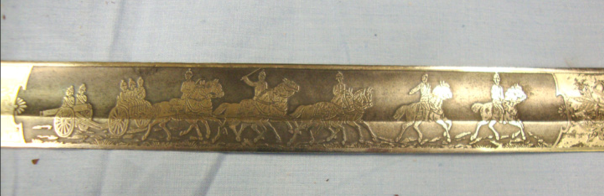 WW1 Imperial German Field Artillery NCO's Presentation Sabre With Etched Blade - Image 3 of 3