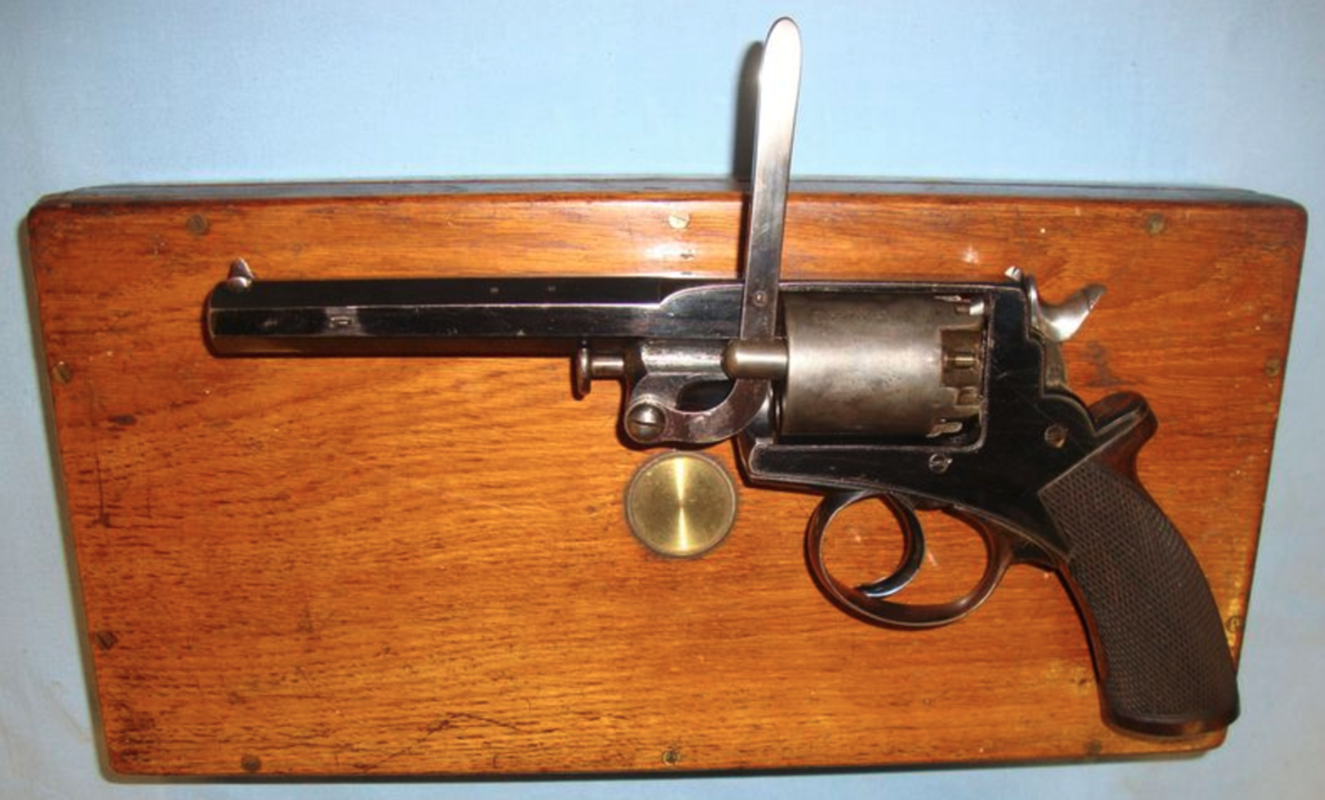 Quality Cased Victorian British Robert Adams Patent Large Frame .54" Bore Percussion Revolver - Image 2 of 3