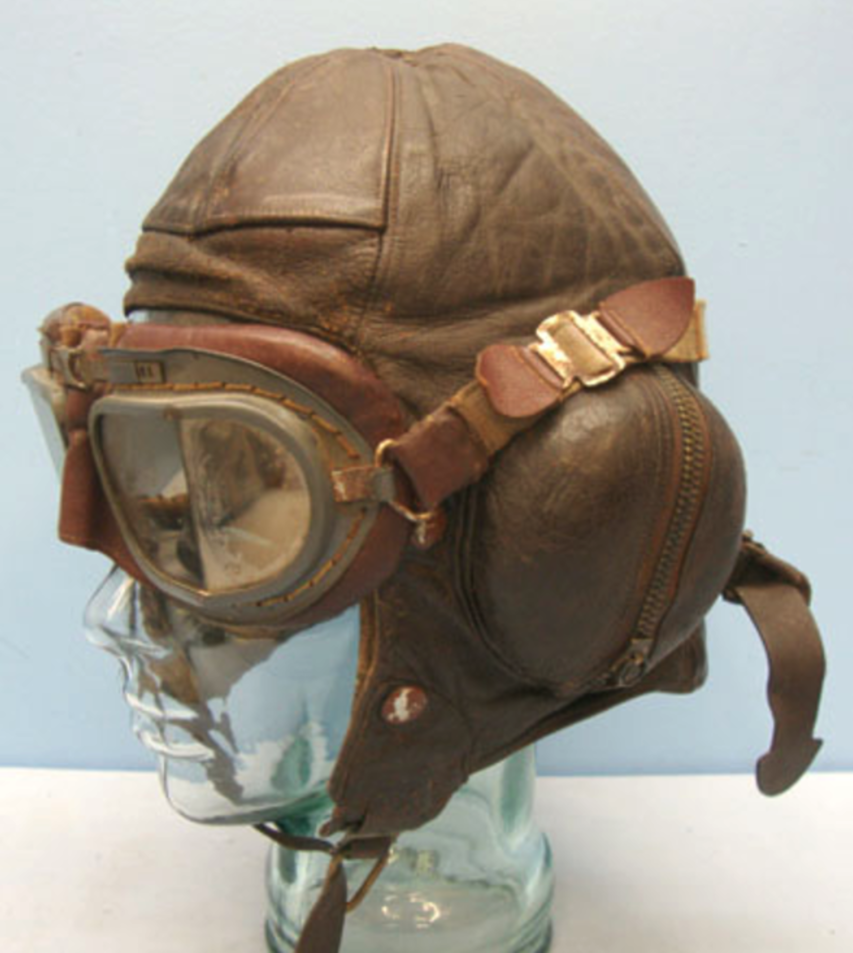 WW2 Battle Of Britain Royal Air Force 'B' Type Leather Flying Helmet By Frank Bryan Dated 1938