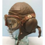 WW2 Battle Of Britain Royal Air Force 'B' Type Leather Flying Helmet By Frank Bryan Dated 1938