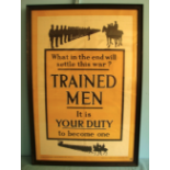 Original Framed WW1 British Government Parliamentary Recruiting Committee Recruitment Poster