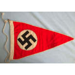 Original Pre WW2 Nazi German Nuremberg Rallies Car Pennant With Embroided Nurenberg Scene