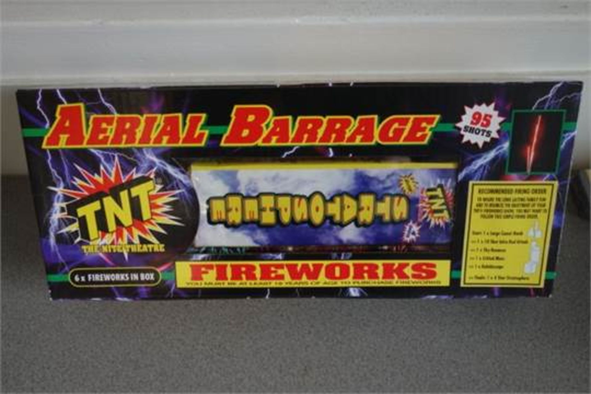 4 x TNT Fireworks - Aerial Barrage 95 Shot Selection Box. Includes 6 high quality fireworks. 1 x
