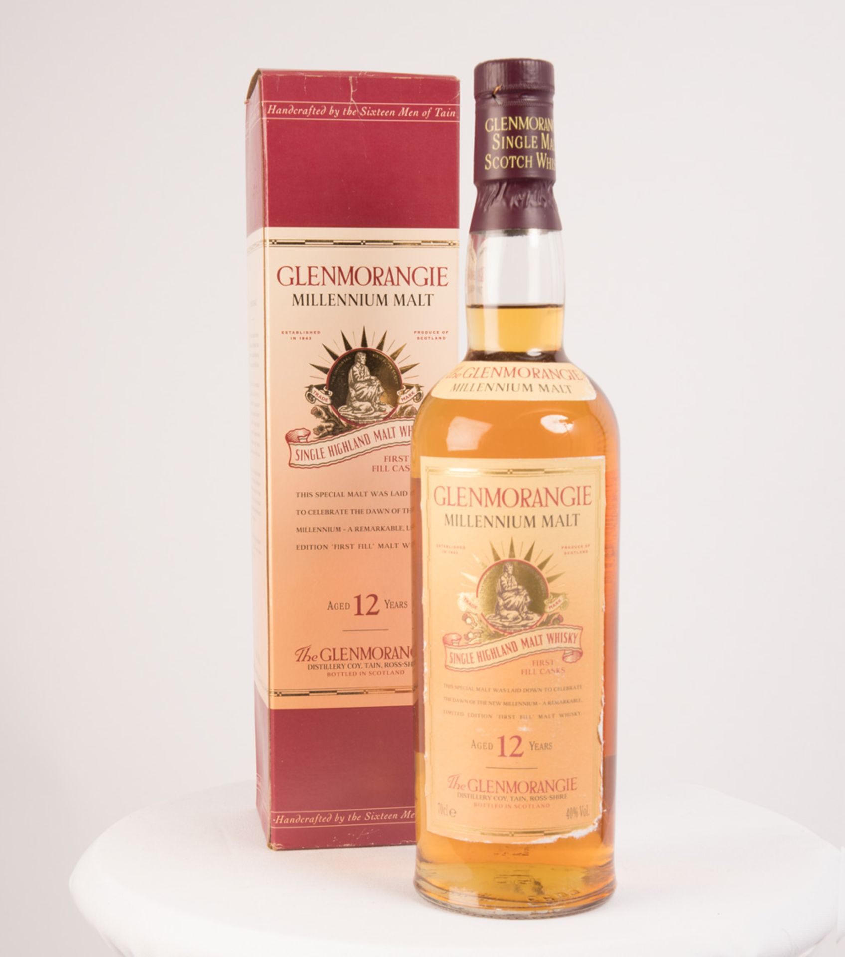 GLENMORANGIE 12 YO MILLENIUM MALT Single Highland malt whisky. First Fill Casks. This special malt