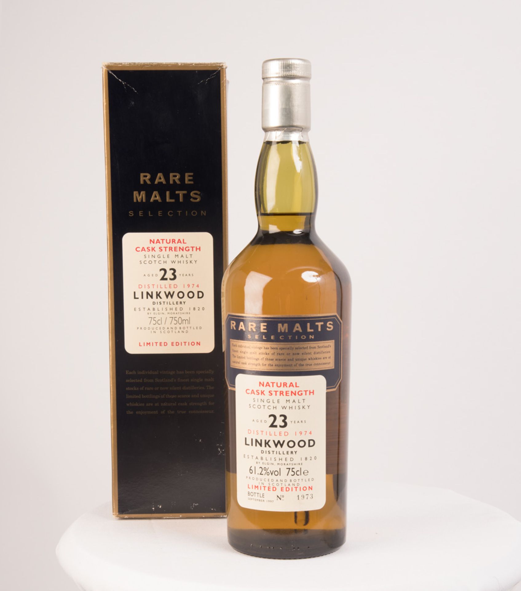 LINKWOOD 23 YO Whisky. Rare Malts Collection, natural cask strength. Distilled 1974 Bottled 1997.