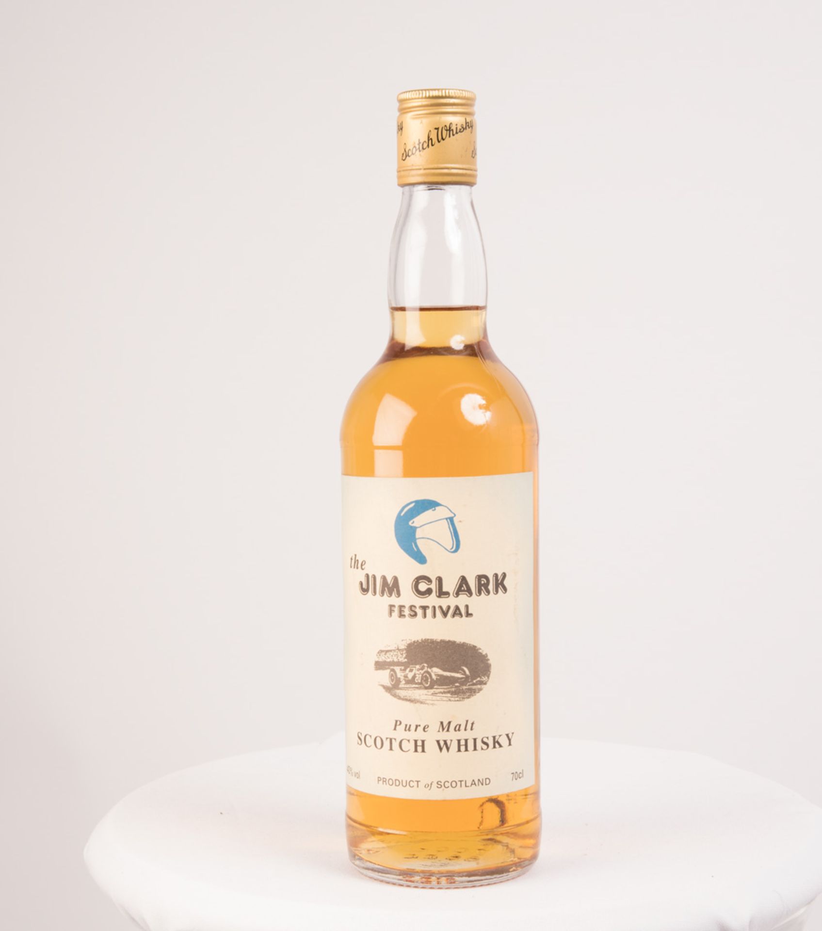 JIM CLARK bottle Jim Clark Festival Pure Malt. 1990s. 70cl. 40%. Level in neck. bottle in good