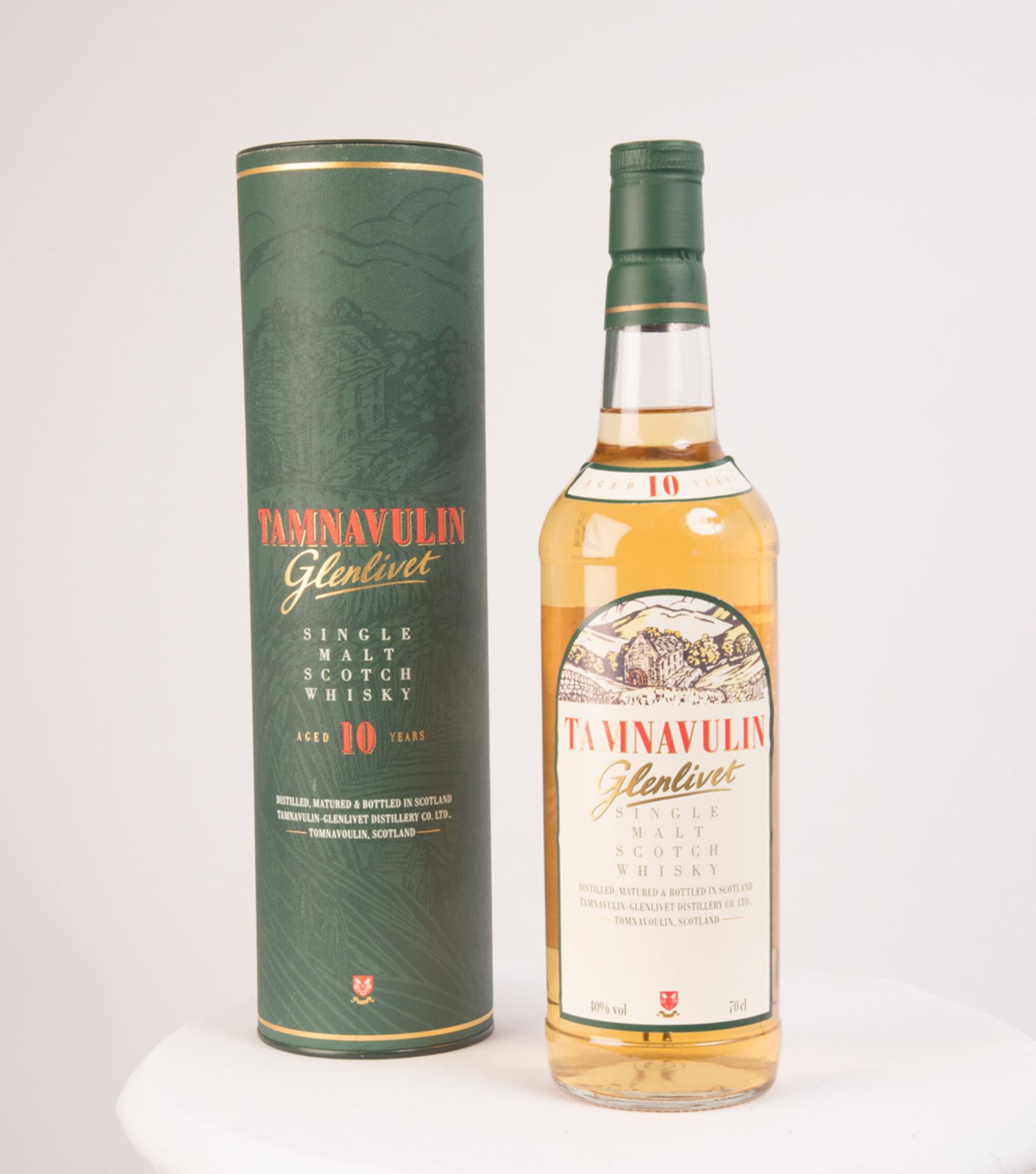 TAMNAVULIN - GLENLIVET 10 YEAR OLD Single Speyside Malt Whisky. 70cl, 40% volume, in tube