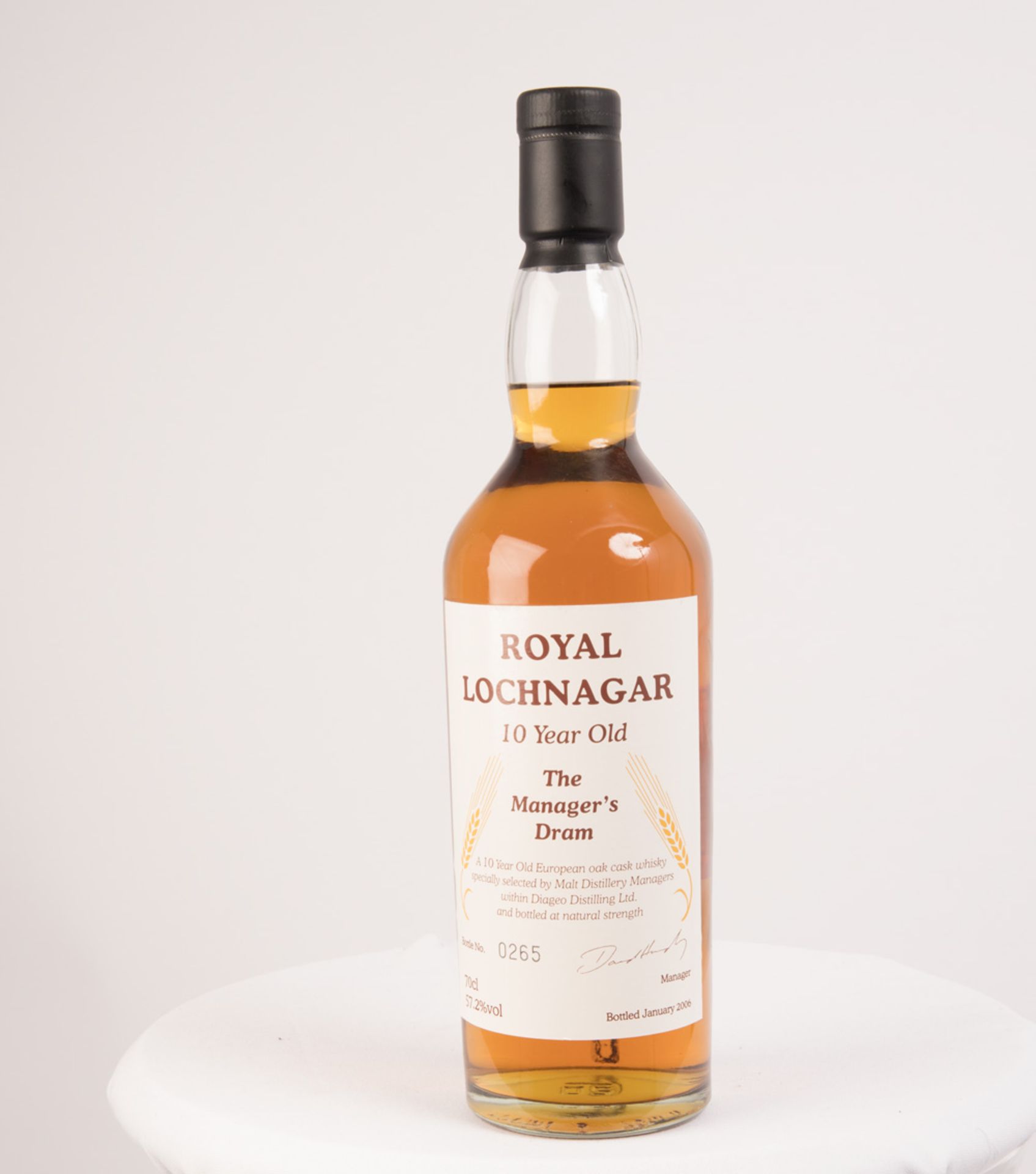 ROYAL LOCHNAGAR 10 YEAR OLD MANAGER'S DRAM Cask strength single Highland malt Scotch whisky.