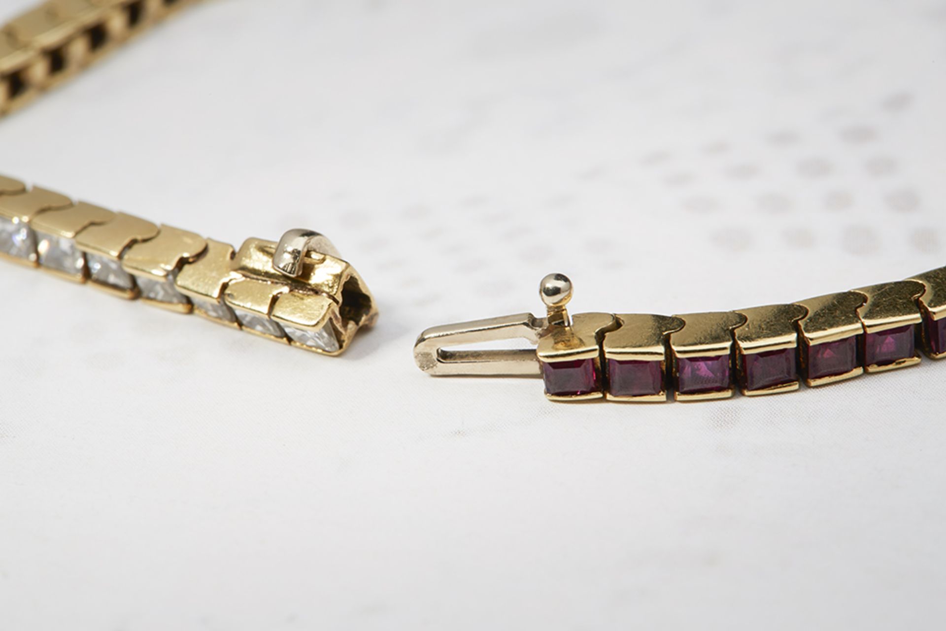 18k Yellow Gold 3.50ct Ruby & 3.50ct Diamond Tennis Bracelet - Image 6 of 6