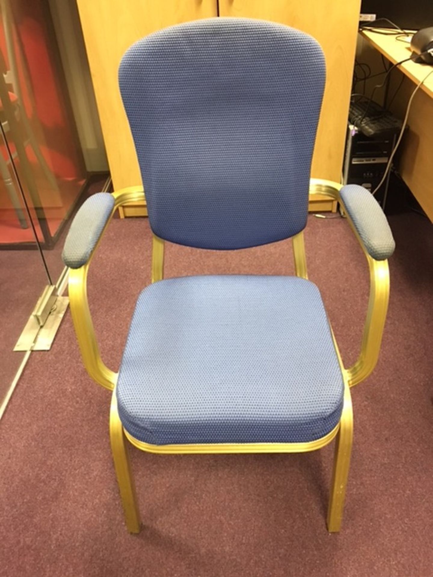 50 x used Burgess gold aluminium frame banqueting chairs in good condition
