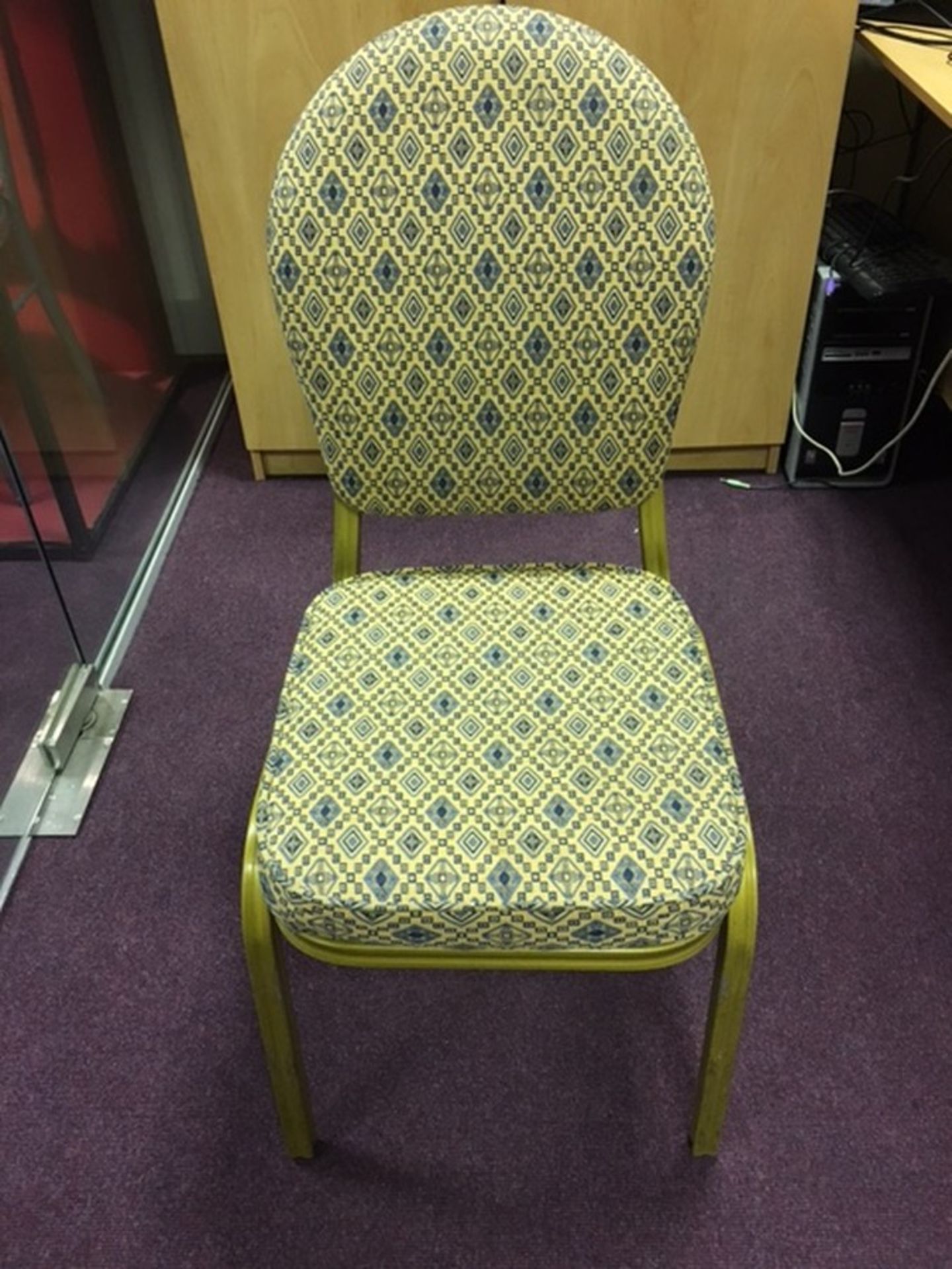 50 x used stacking banqueting chairs in good condition gold aluminium frame