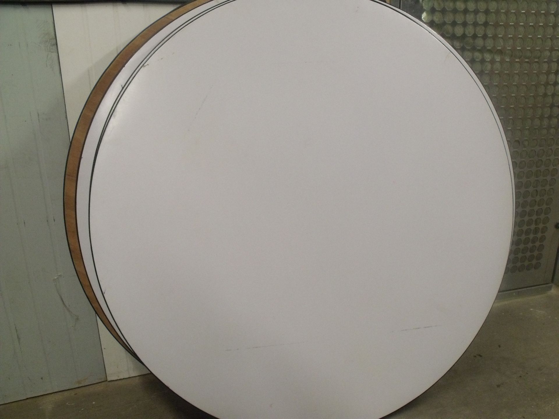 5 x 5ft round padded banqueting table tops only - Image 2 of 2