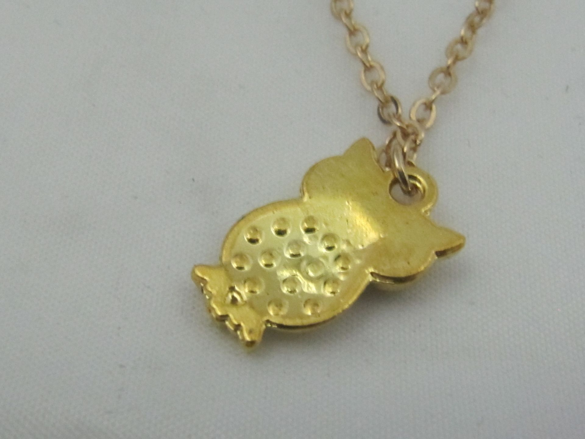 Owl Pendant. Gold Fashion Necklace. - Image 4 of 4