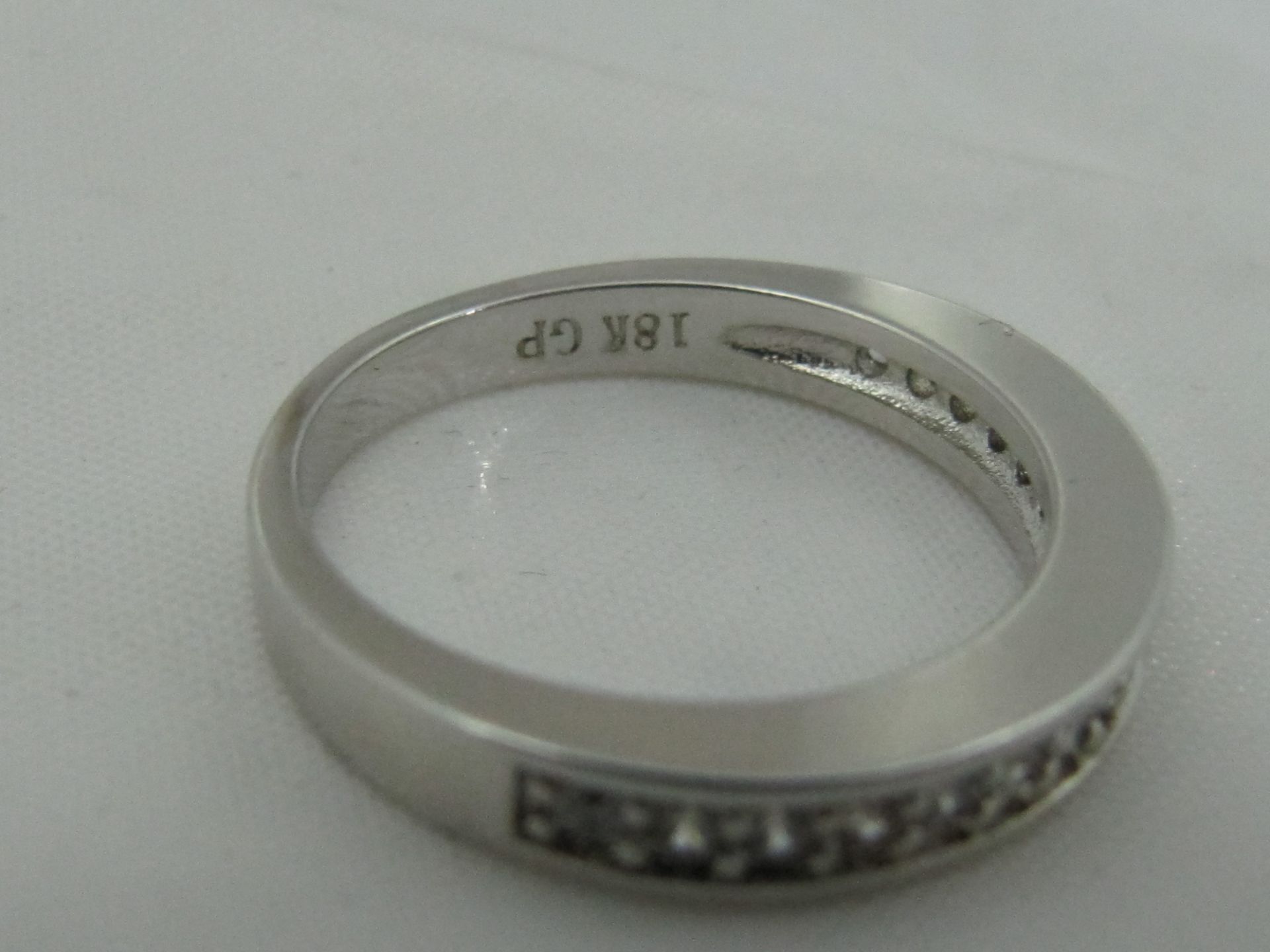 18k White Gold Plated Eternity Ring. Size L. - Image 2 of 4