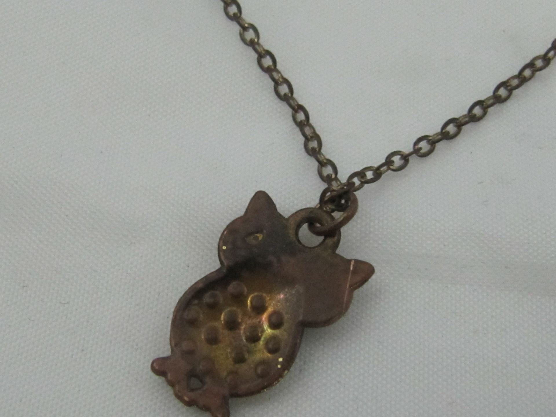 Owl Pendant. Bronze Fashion Necklace. - Image 3 of 3