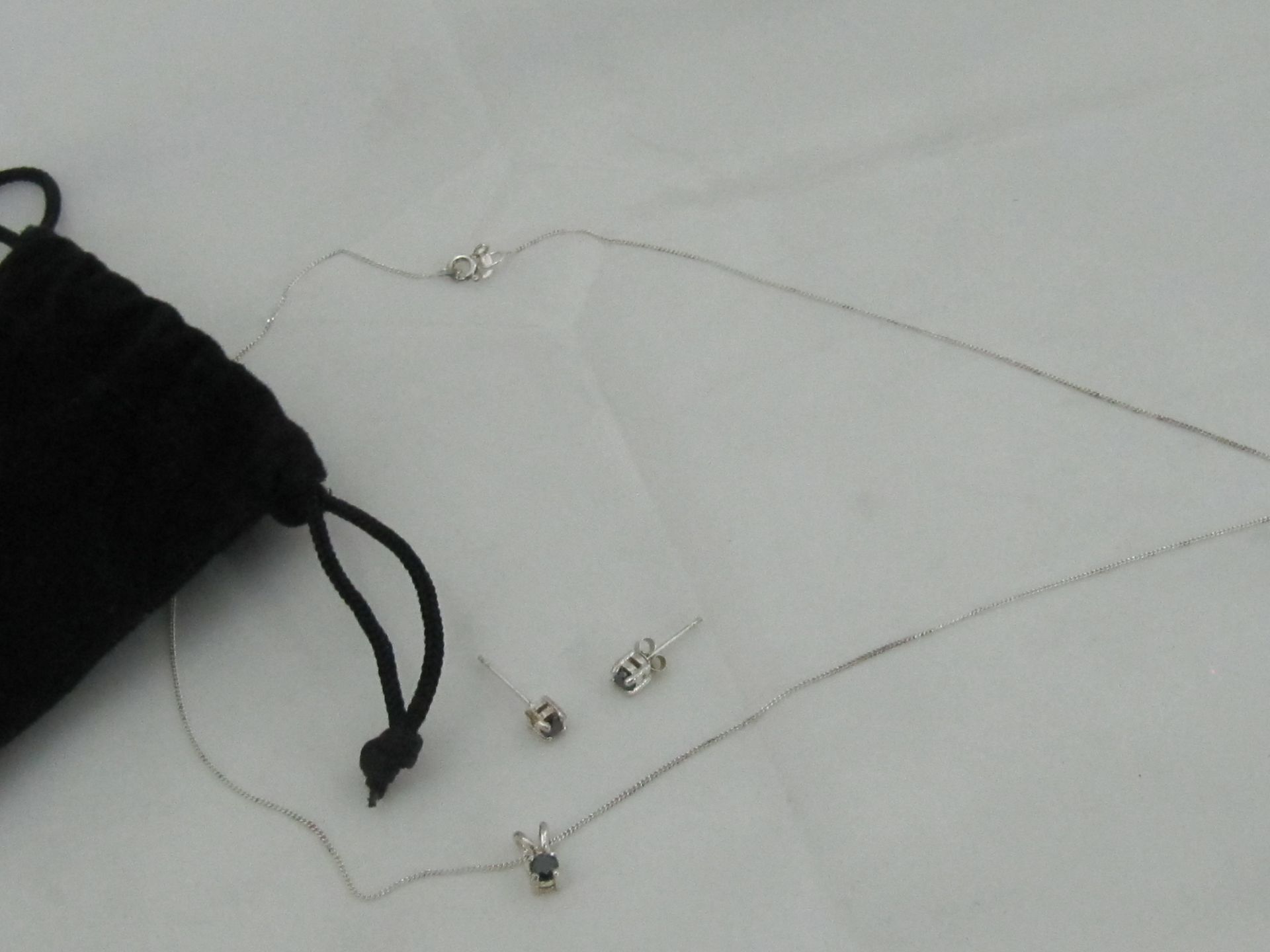 Stunning Black Diamond Necklace & Earring Set.