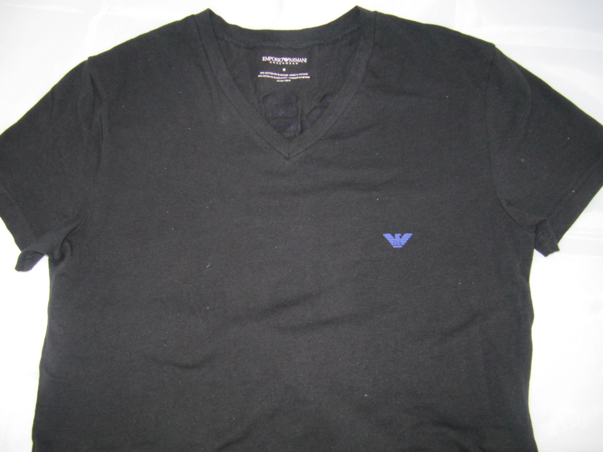 2 x Emporio Armani V neck Tee Shirt. - Image 2 of 6