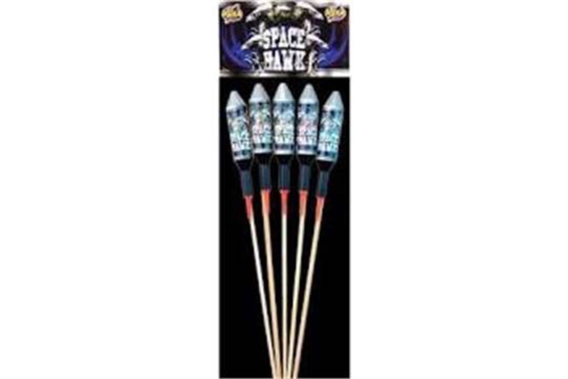 6 x Packs of 5 Space hawk rockets, High quality loud rockets. 'The best around' New and Sealed. £ - Image 2 of 2