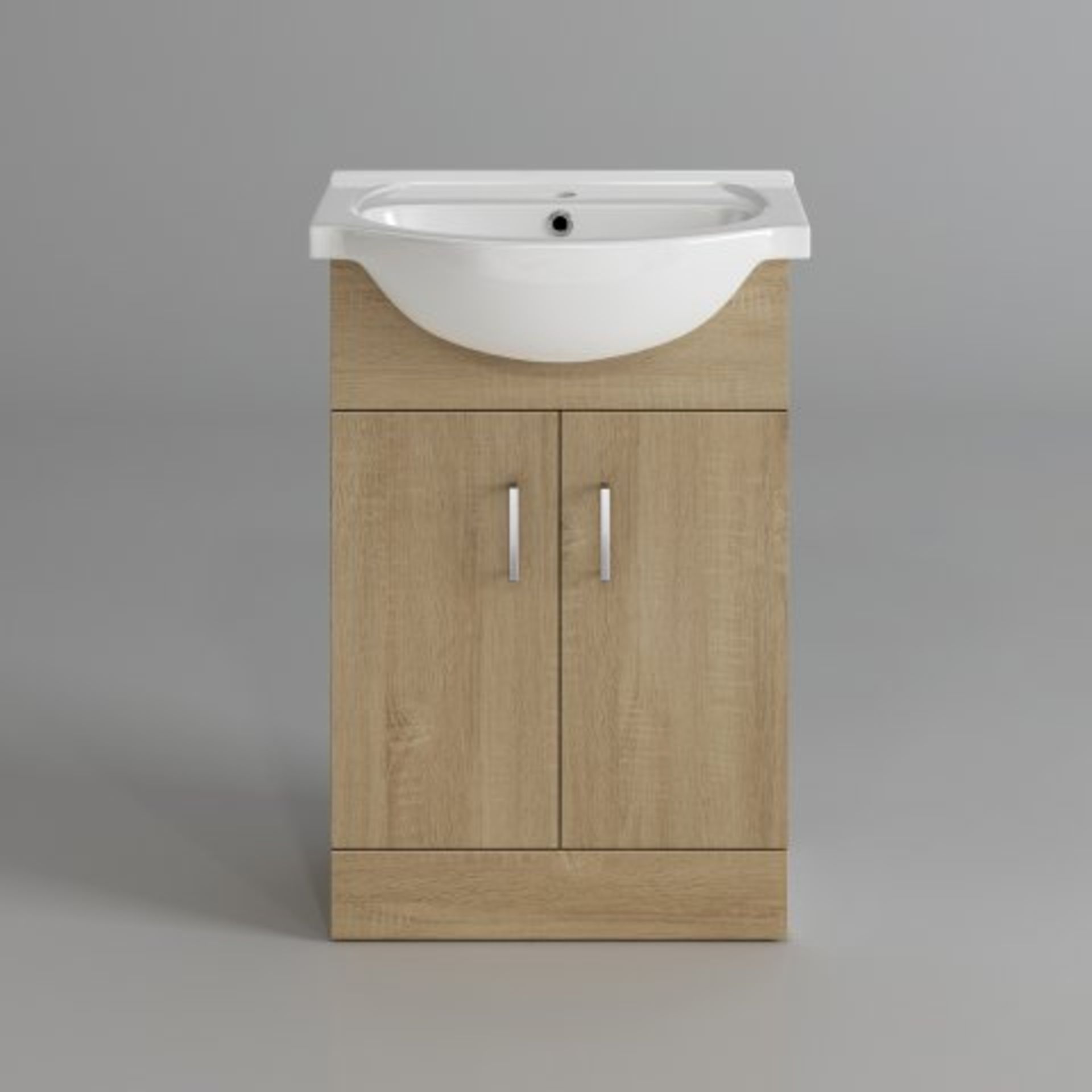 (34) 550x300mm Quartz Oak Effect Built In Basin Cabinet. RRP £299.99. COMES COMPLETE WITH BASIN. - Image 4 of 4