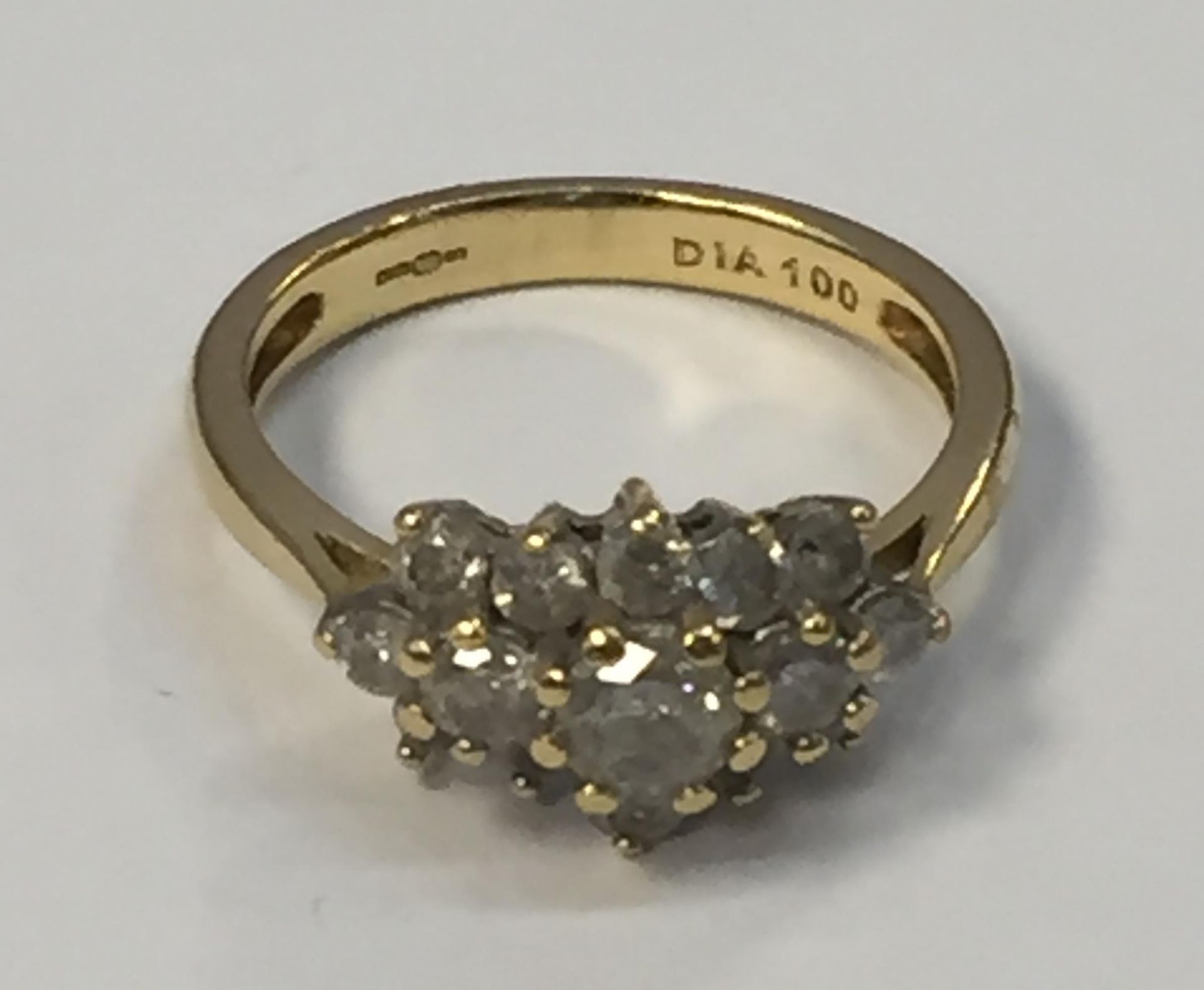 18ct Gold Cluster Ring Comprising Three Rows Of Round Brilliant Cut Diamonds - Image 2 of 2