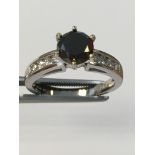18K White Gold Ring with Grand Noir Black Diamond