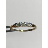 9ct Gold Diamond 3 Stone Kiss Ring