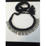 TIBETAN STYLE .925 SILVER JEWELRY NECKLACE SIZE 17-18 INCHES WITH BLACK THREAD
