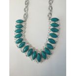 CLASSIC TURQUOISE.925 SILVER NECKLACES SIZE 17''-18'' 2545