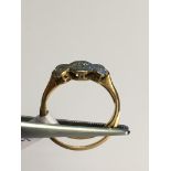 VINTAGE 2 x 18 K GOLD DIAMOND RINGS