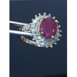 4.42 CARAT TW (57 PCS) GENUINE DIAMOND & GENUINE RUBY 14K SOLID YELLOW GOLD RING