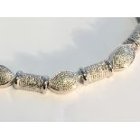 1/6 CARAT TW (27 PCS) GENUINE DIAMOND PLATINUM OVER 0.925 STERLING SILVER BRACELET **Brand New**