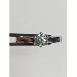 14K White Gold Solitaire 0.4Ct Diamond Ring