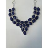 LAPIS LAZULI .925 SILVER JEWELRY NECKLACES SIZE 17-18" 4433