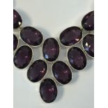 AFRICIAN AMETHYST 925 SILVER JEWELRY NECKLACES SIZE 17-18" 5211