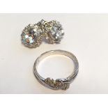 Stunning Diamond Ring and Aquamarine Earring set **Brand New**