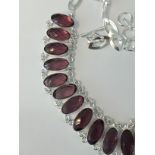AFRICIAN AMETHYST 925 SILVER JEWELRY NECKLACES SIZE 17-18" 5211