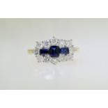 Sapphire & Diamond Boat Cluster Ring (VALUATION £2125)