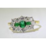 Emerald & Diamond Boat Ring (VALUATION £1995)