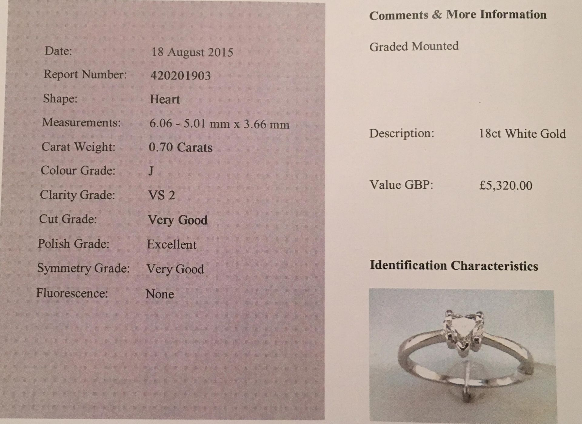Diamond Ring (VALUATION £5320) - Image 3 of 4
