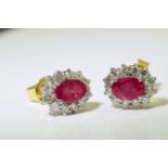 Ruby & Diamond Earrings (VALUATION £1575)