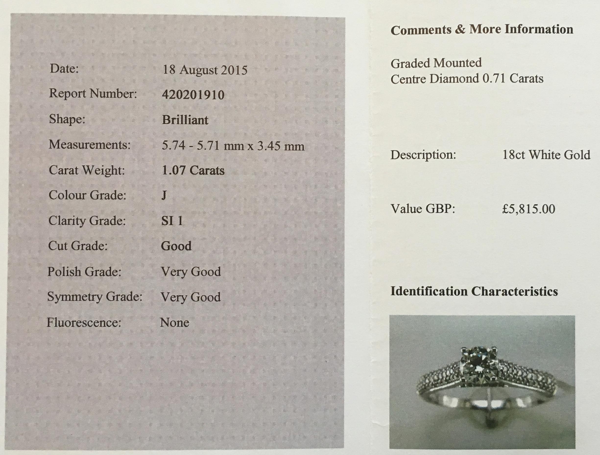 Diamond Ring (VALUATION £5815) - Image 3 of 4