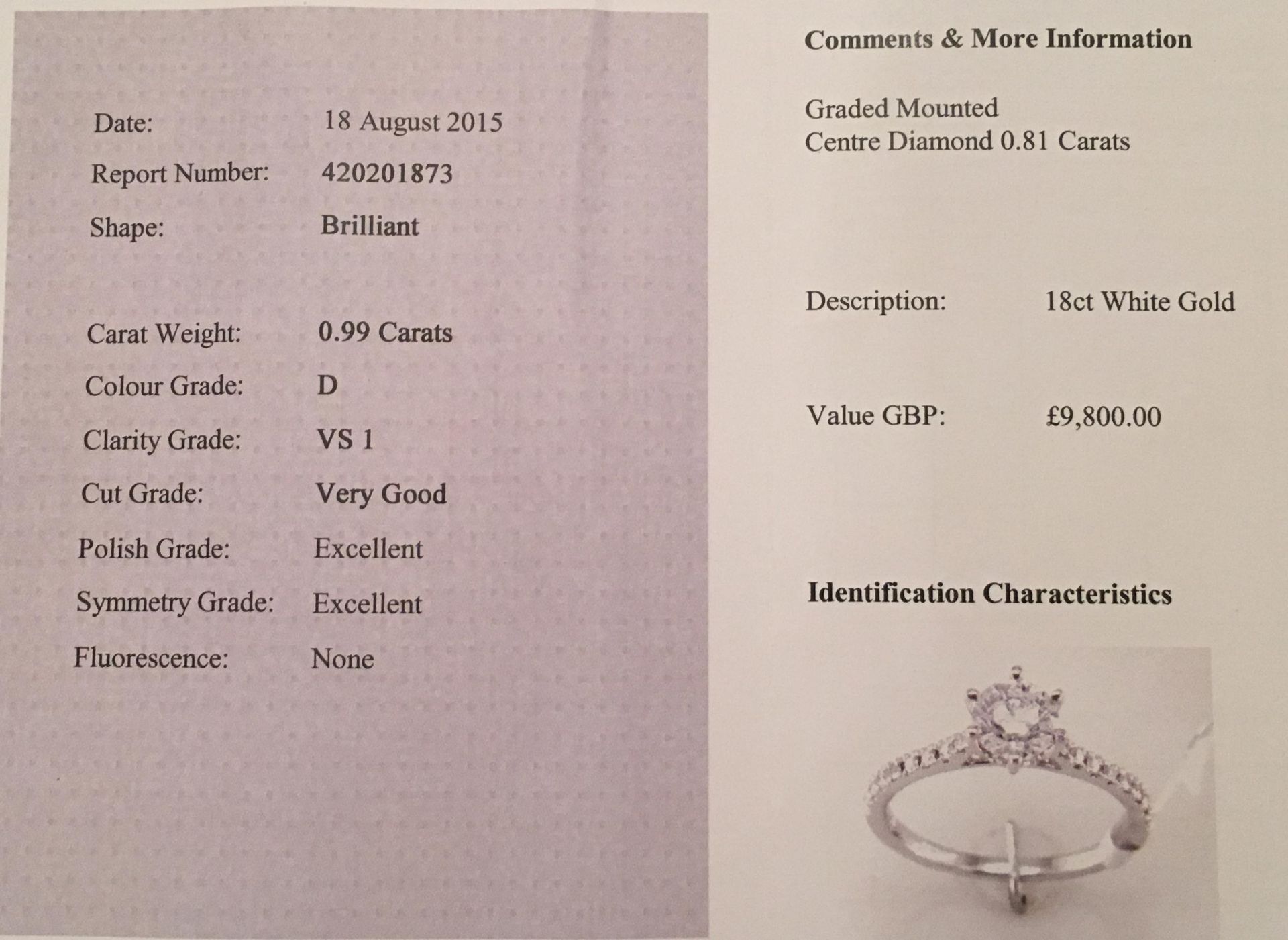 Diamond Ring (VALUATION £9800) - Image 3 of 4
