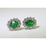 Emerald & Diamond Earrings (VALUATION £1995)