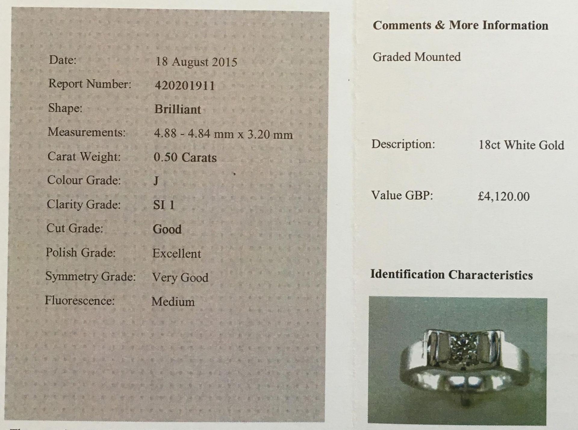 Diamond Ring (VALUATION £4120) - Image 3 of 4