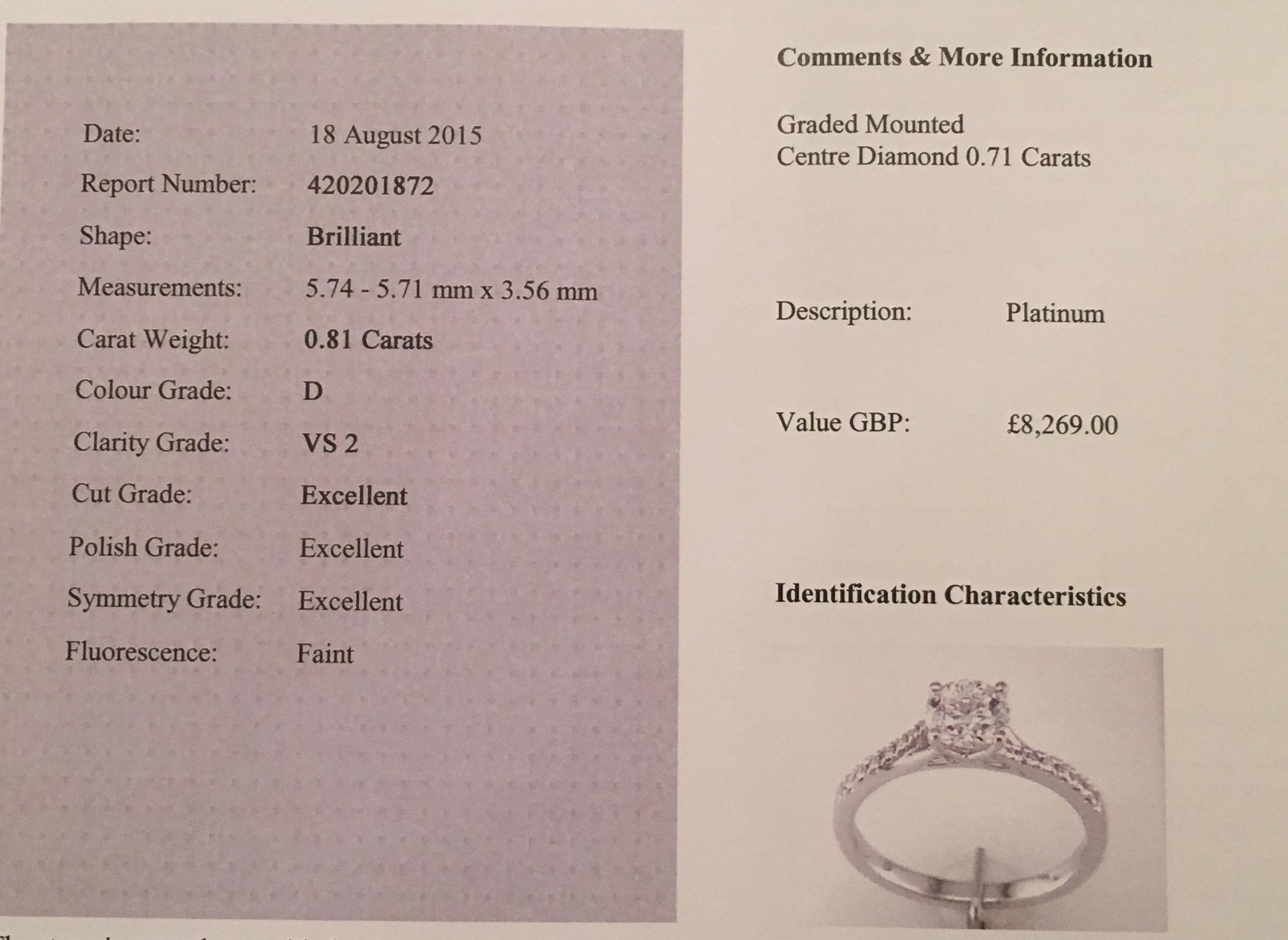 Diamond Ring (VALUATION £8269) - Image 3 of 4