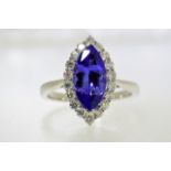 Tanzanite & Diamond Ring (VALUATION £3675)